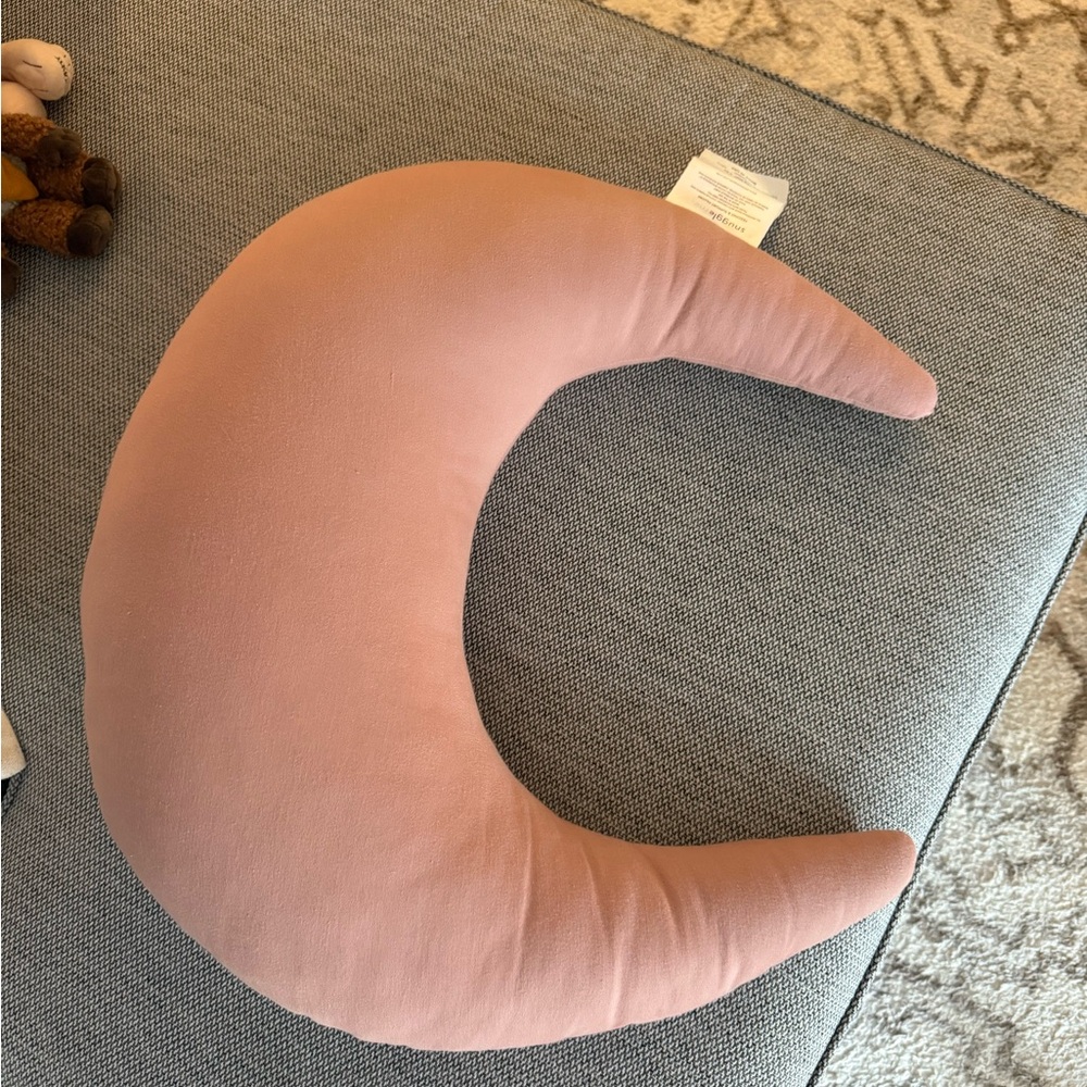 Blush Crescent Moon Decorative Pillow - Soft Support Cushion